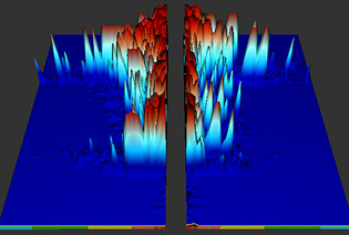 Фрагмент 3-мерного представления сжатых спектров CSA