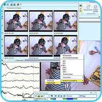 Selection of significant video data and EEG fragments for creation of a video clip or for printing out