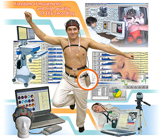 Freedom of movements and high quality of EEG-recording 